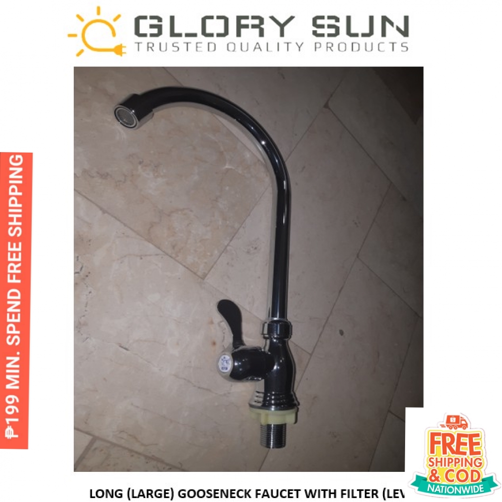 Kitchen Faucet Gooseneck Large With Filter Heavy Duty Lever