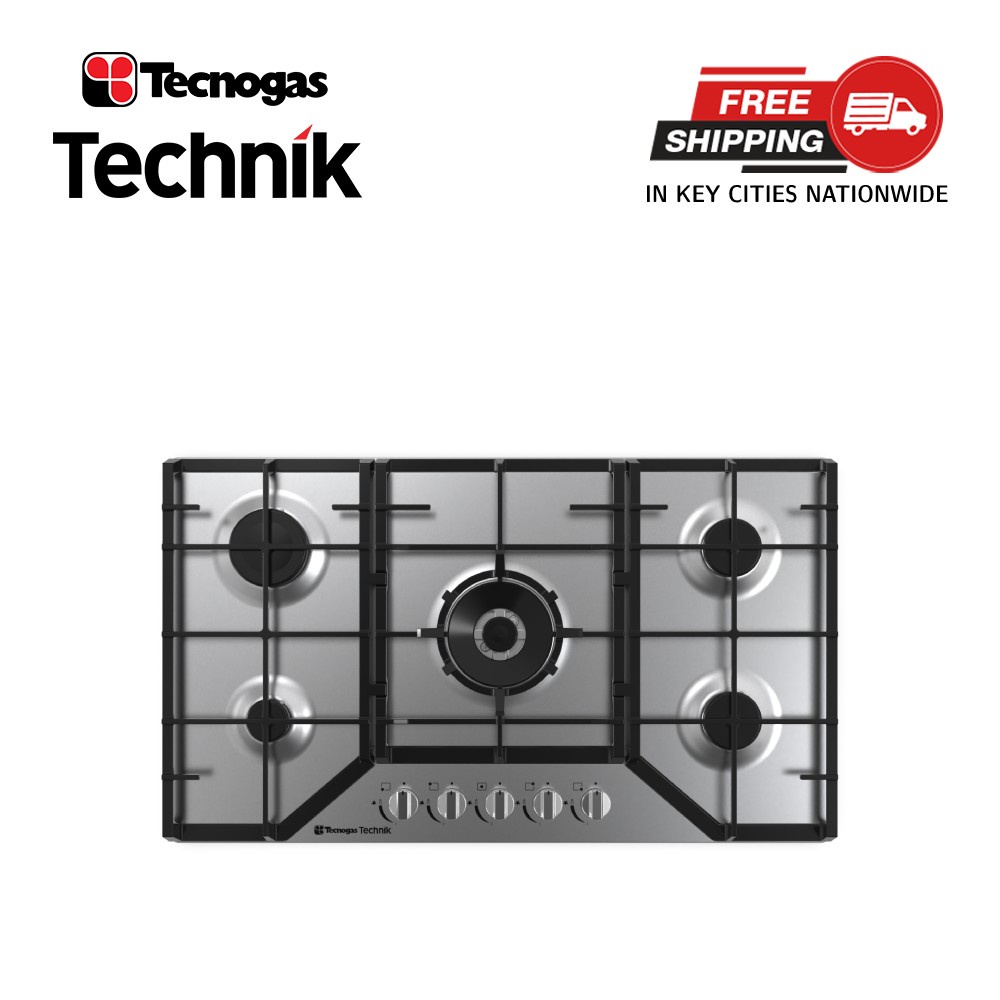 Tecnogas 90cm Five Gas Burner Builtin Cooktop TBH9050CSS2 (Stainless