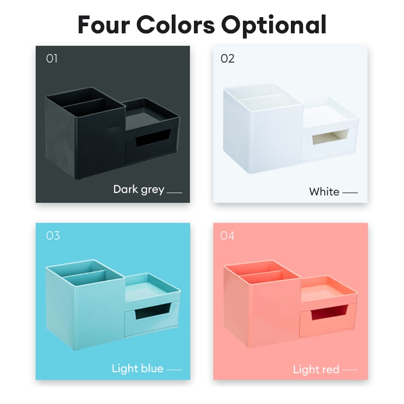 Deli 8907 Desktop Storage Box Stationery Container Pen Holder School ...