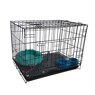 Dog Cage with Poop Tray Heavy Duty Pet Collapsible Cage Foldable Pet Cage #4