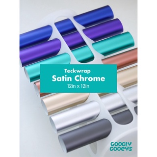 Teckwrap Satin Chrome Adhesive Vinyl Stickers | 12x12in for Cricut Cameo DIY Craft Decals Hobby