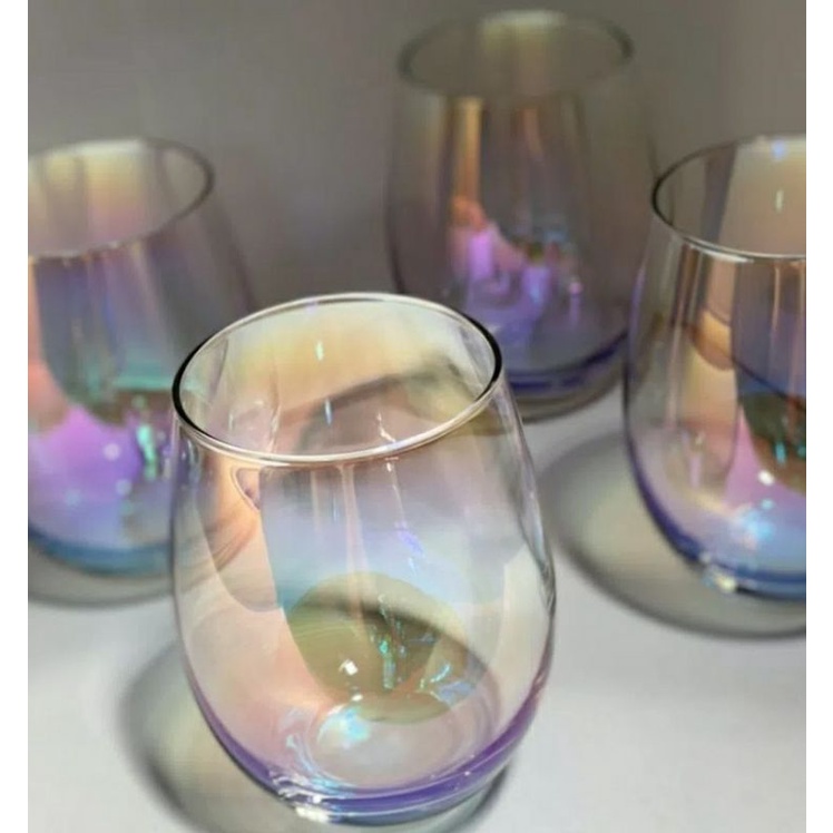 Rainbow Stemless Iridescent Wine Glass 350ml Shopee Philippines