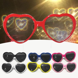 Love Special Effects Heart Shaped Glasses Sunglasses Women PC Frame Light Change Love Heart Lens Colorful Party Supplies