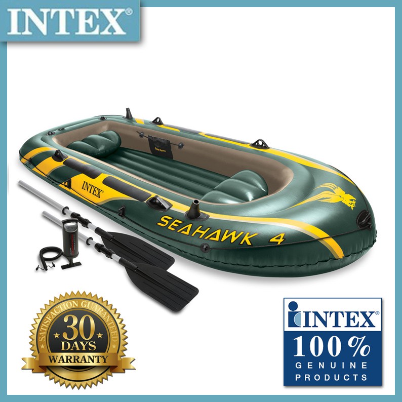 Intex 68351 Seahawk 4 Inflatable Boat Set Shopee Philippines