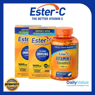 Ester-C, 1000mg. 90/120/180 tablets Non acidic Vitamin C, Calcium Ascorbate