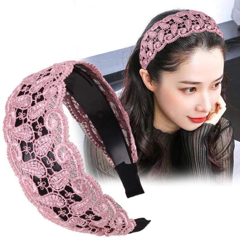 Hair Cover Hairband Pressure Hollow Headband Breathable Lace Wide-Side Hook Hairpin Anti-Slip Accessories Headwear