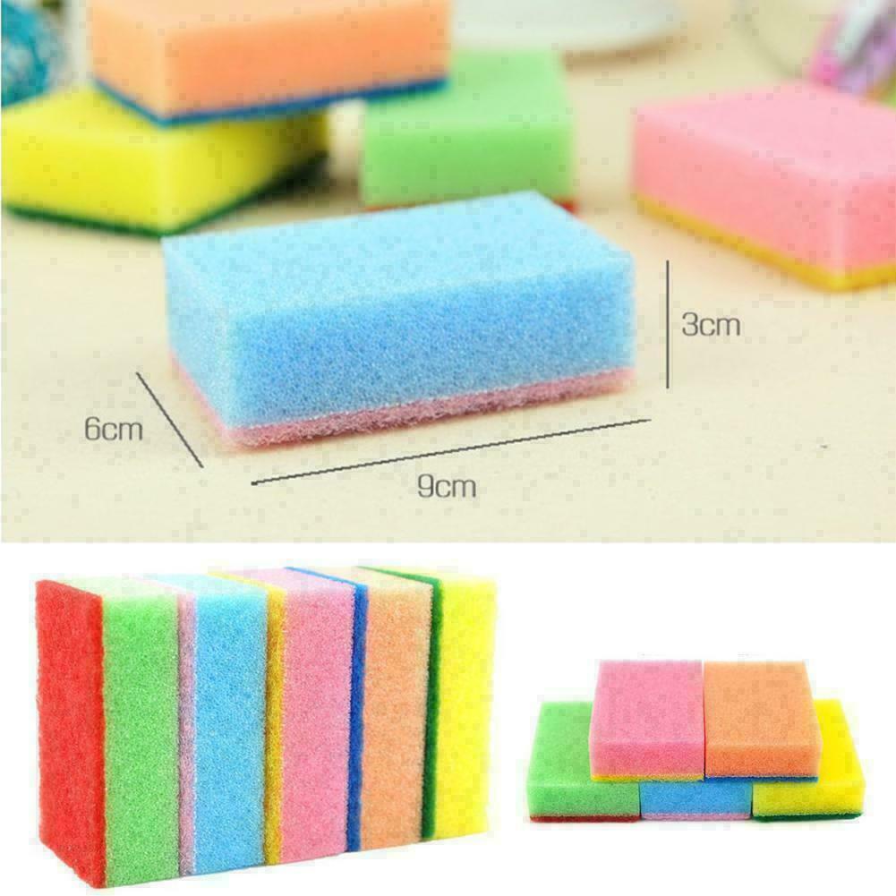 1pcs Household Kitchen Dish Washing Cleaning Sponges Scouring Tool Colored Cleaner Sponges Pads E0X4