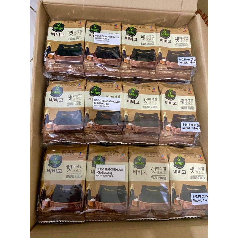 WHOLESALE CJ BIBIGO ROASTED SEAWEEDS 1 BOX (72 pcs x 5 grams) Shopee