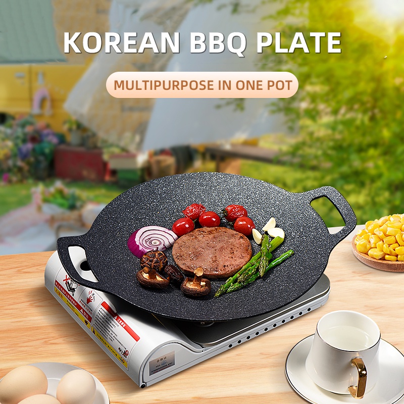 39cm Outdoor/Indoor BBQ Grill Pan Korean barbecue plate gas induction