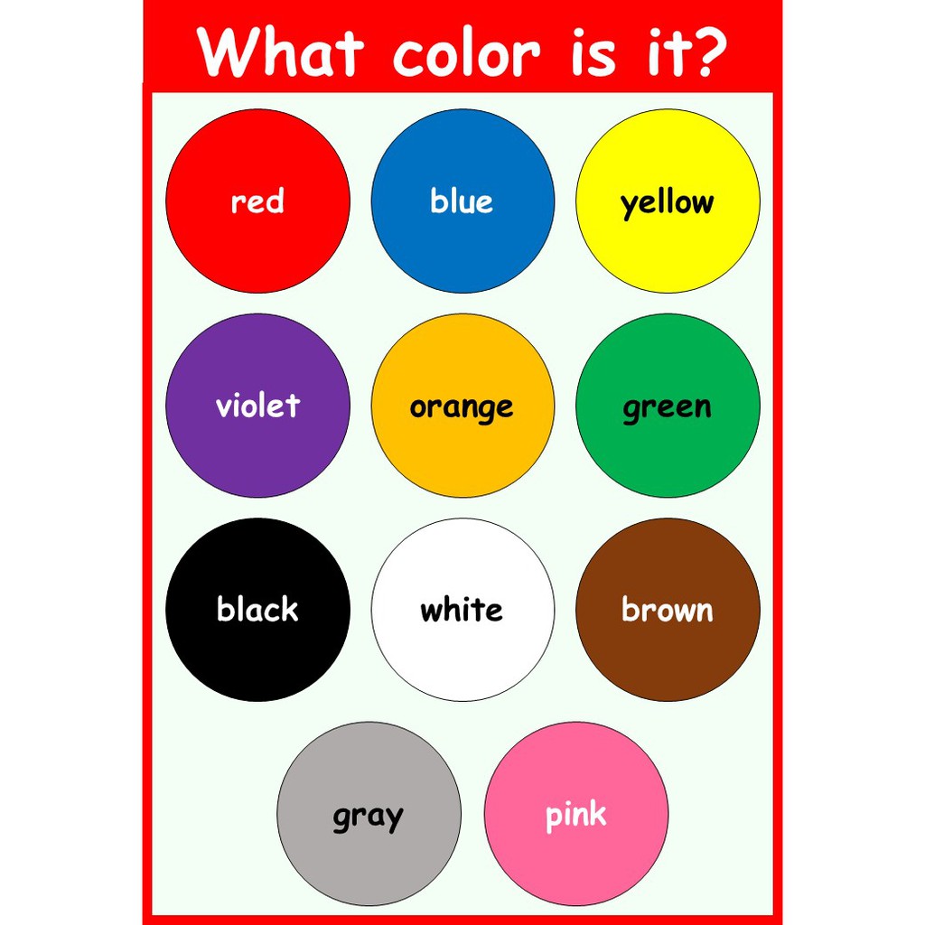 Educational Color Chart A4 Size Laminated | Shopee Philippines