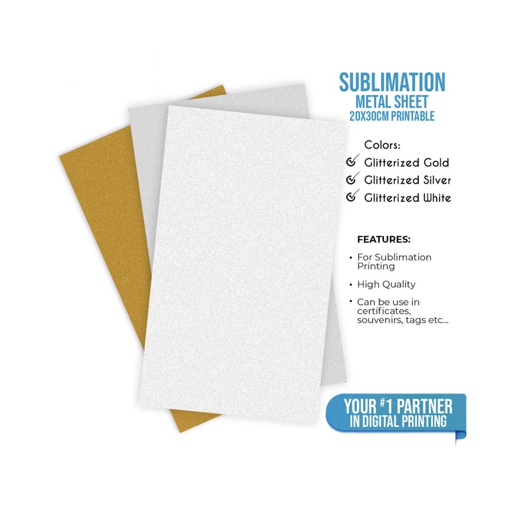 Printable Metal Sheet for Certificates and Awards for Sublimation