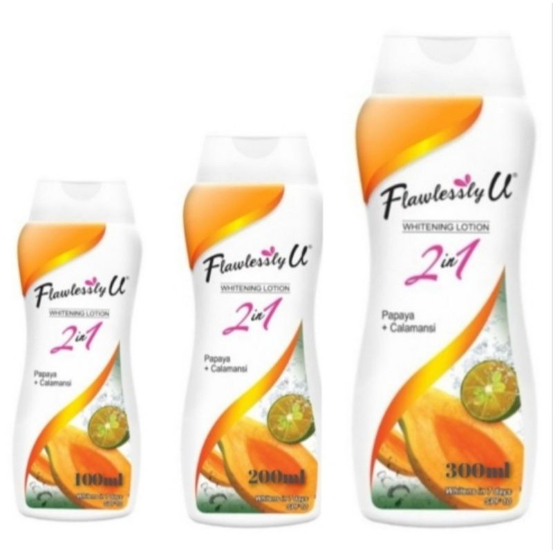 Flawlessly U Whitening Lotion 2in1 Papaya + Calamansi 100ml / 200ml