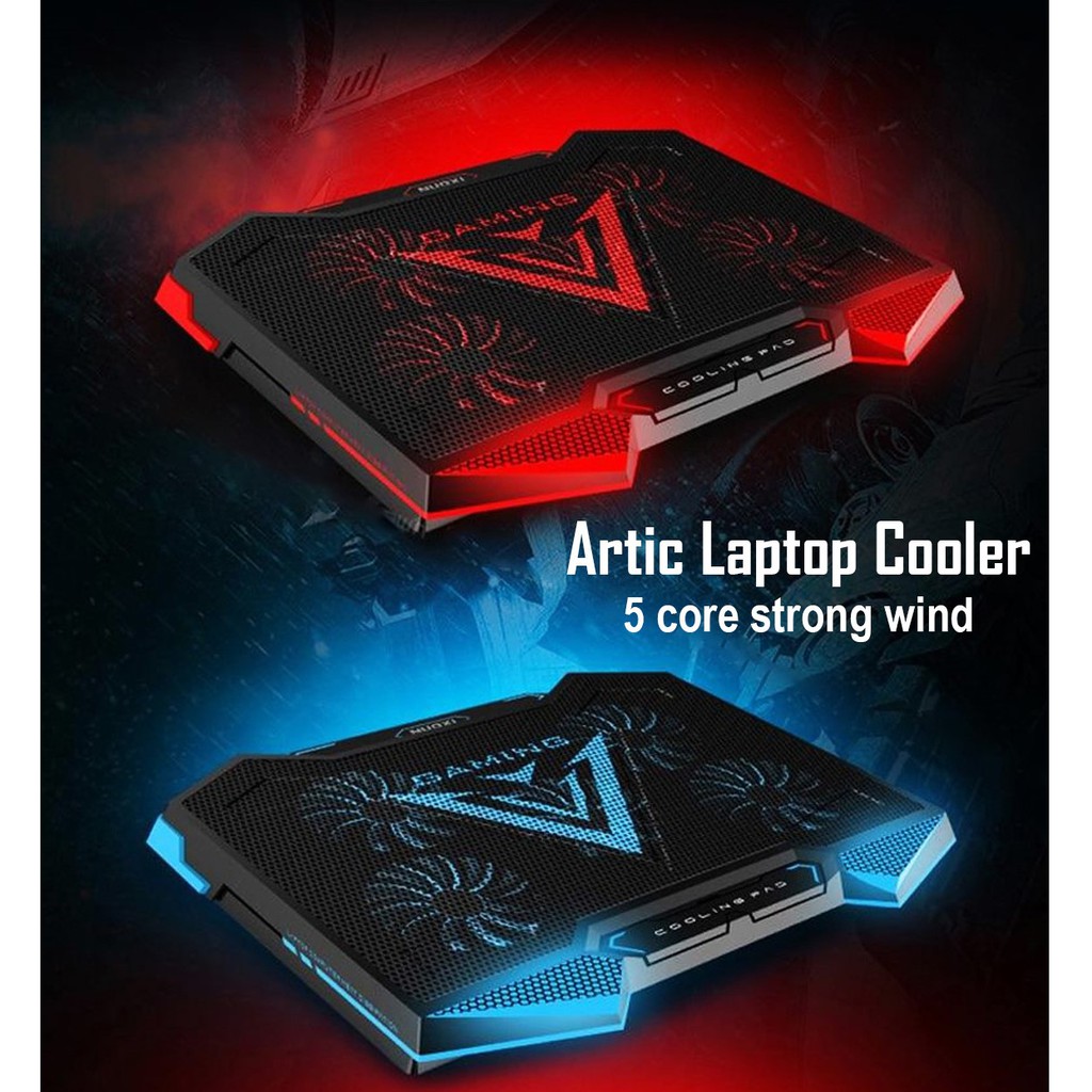 Nuoxi Artic Laptop Cooler 2 USB Ports and Five Core Cooling Fan, Laptop