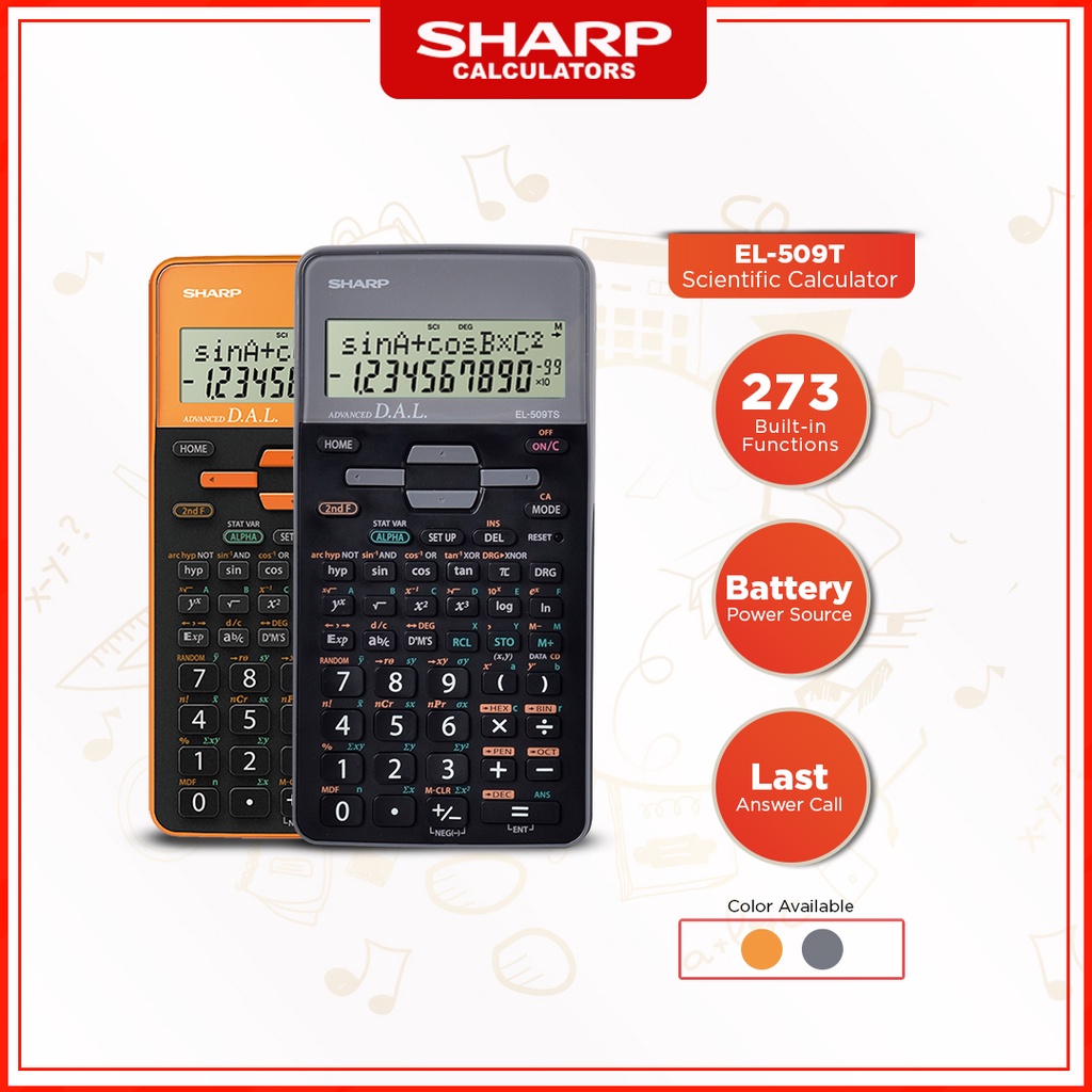 Sharp Calculators EL509T 273 Functions and MultiLine Playback