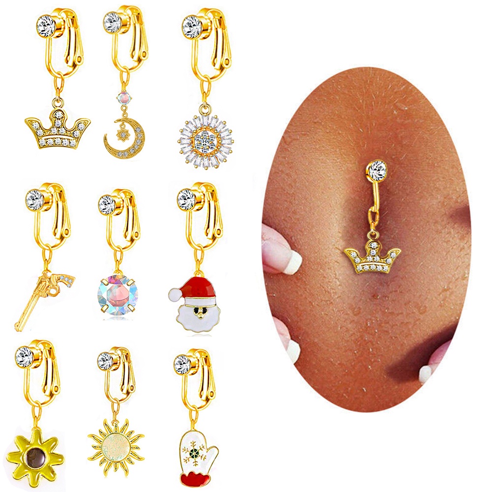 Nave Clip Belly Navel Rings Cartilage Earring Clip Sexy Jewelry Body Piercing Fake Belly Button