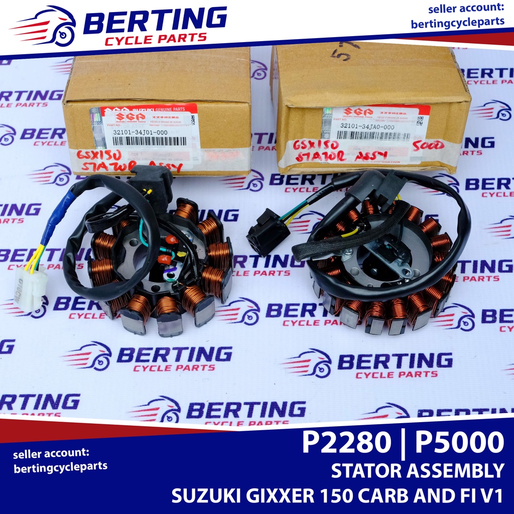 SGP STATOR ASSEMBLY Suzuki Gixxer 150 Carb and FI V1 Genuine 32101