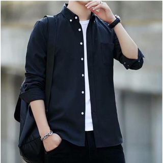 MPJ Korean style long sleeve fashion casual men's high quality shirt polo shirt