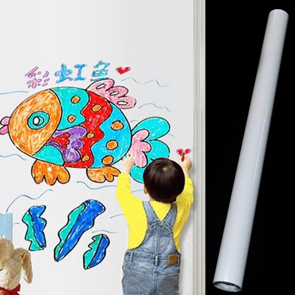 Removable Whiteboard Wall Sticker Kids Bedroom Drawing Pvc Erasable White Board Stickers 45x100cm