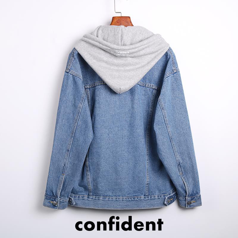 female oversized denim jacket