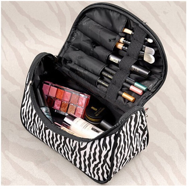 HBPH Travel Portable Zebra Cosmetic Bag Makeup Case Pouch Toiletry Wash