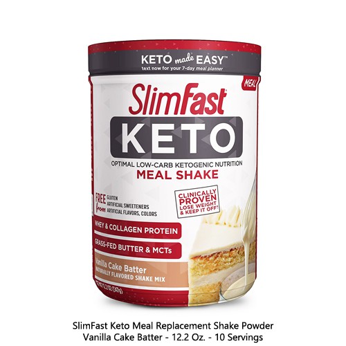 Slimfast Keto Meal Replacement Shake Powder ( Vanilla Cake Batter ...