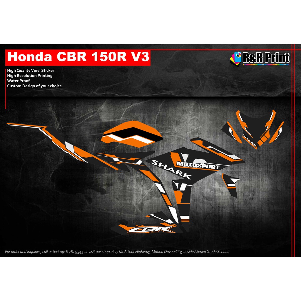 Honda Cbr 150r V3 Decals Sticker Shopee Philippines