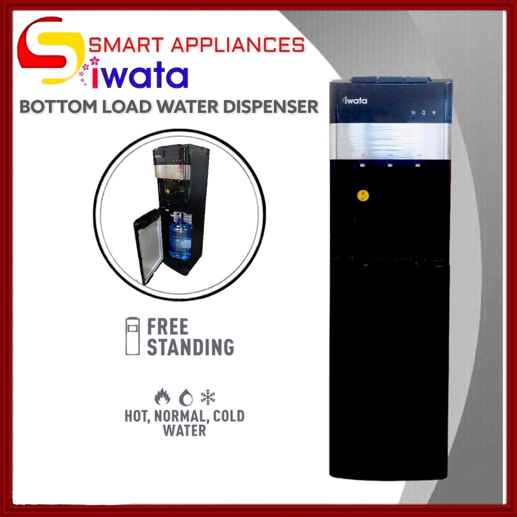 New IWATA CM21WDB3 Bottom Loading Free Standing Water Dispenser Black
