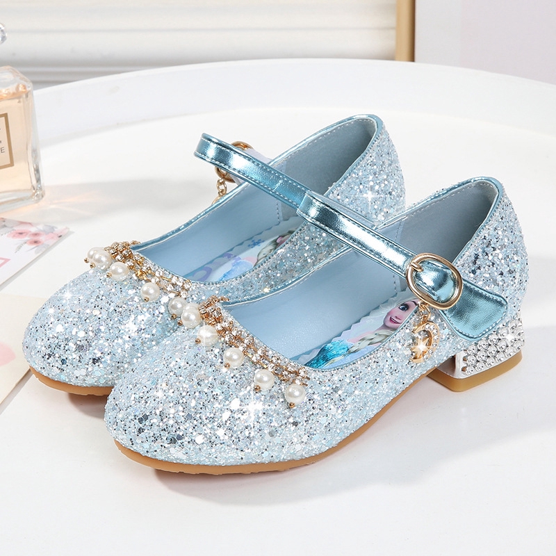  Frozen  Shoes Children High  Heels  Girls Princess Shoes 