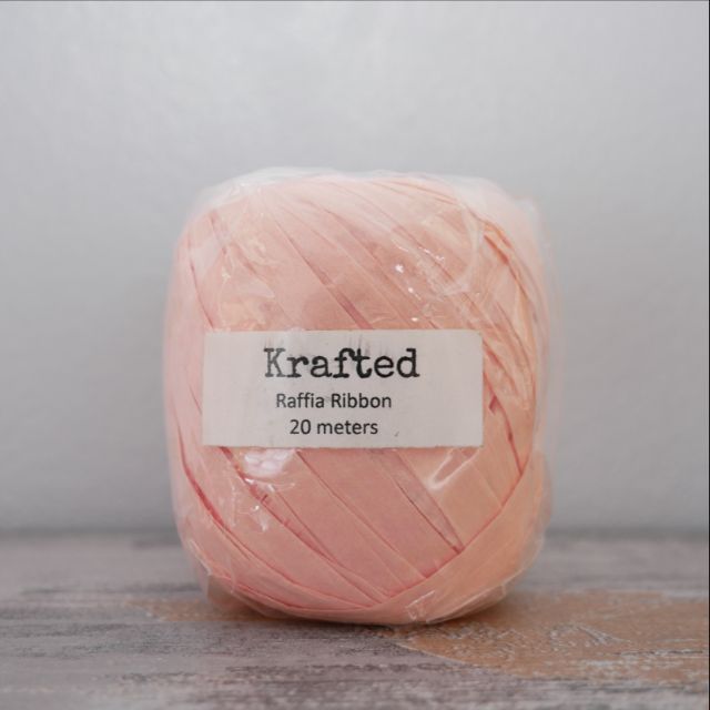 peach raffia ribbon