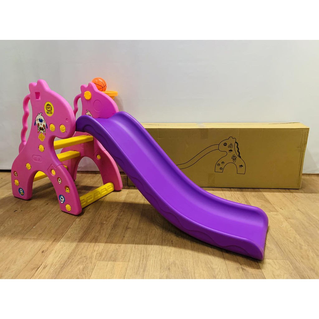 Folding Mini Slide Childrens Toddlers Pink Purple Easy Storage Indoor Outdoor 