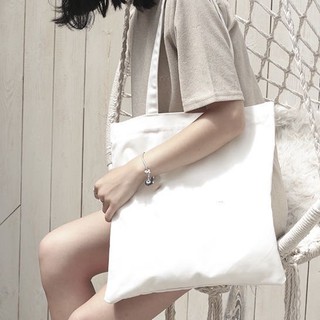 Plain design canvas tote bag with zipper Shoulder Sling bag Katsa bag Eco bag