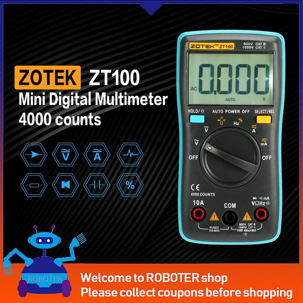 ZOTEK ZT100 Digital Multimeter AC/DC Ammeter Voltmeter Shopee Philippines