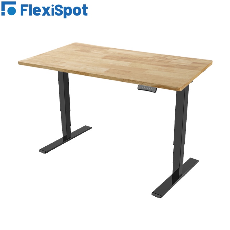 FlexiSpot Willow Solid Wood Standing Desk Rubberwood Finish Shopee