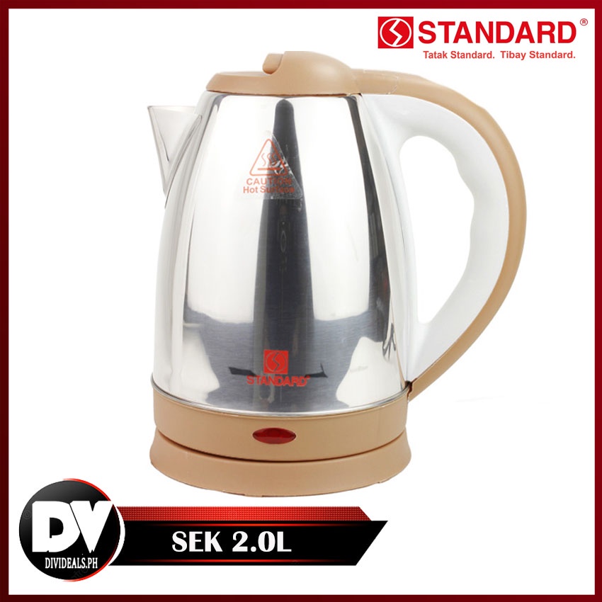 Standard SEK 2.0L Electric Kettle Stainless Steel 2L Capacity