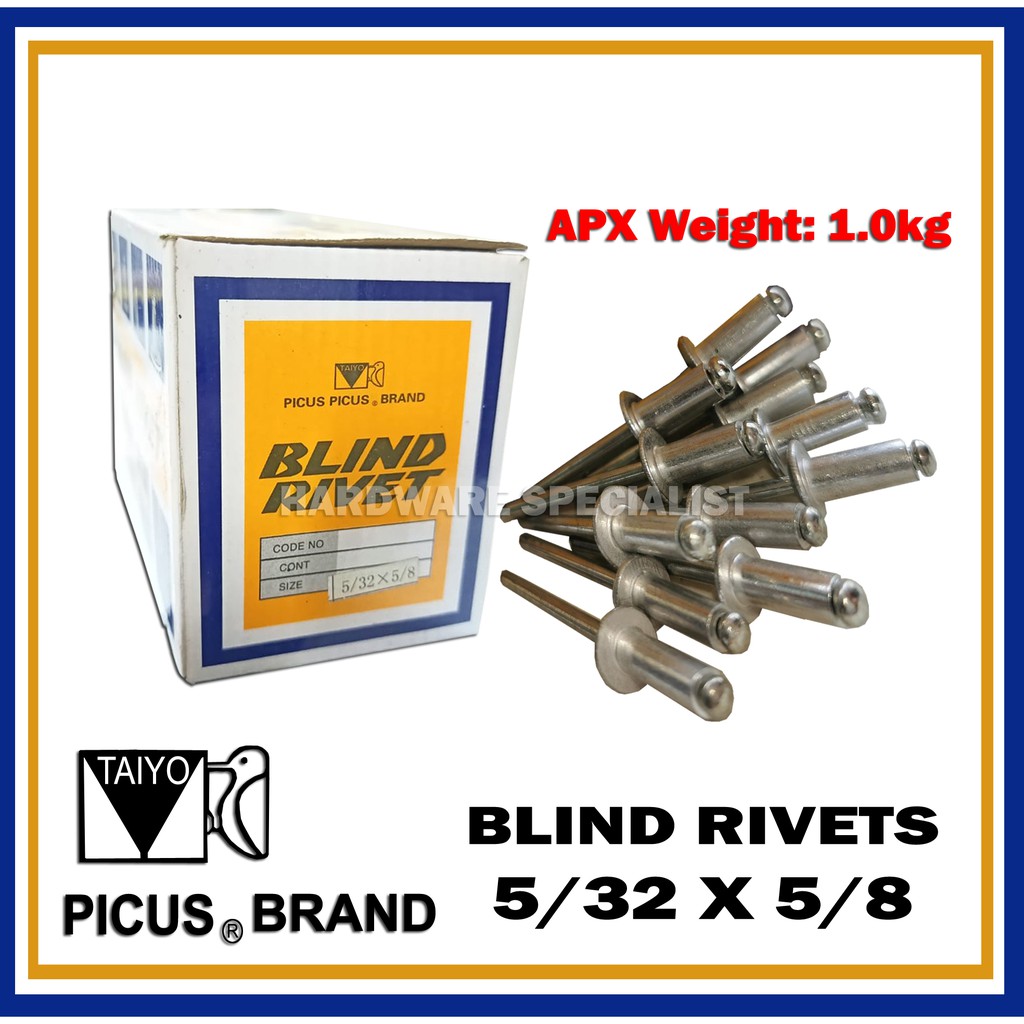 Blind Rivets 5/32” x 5/8” PICUS Brand Shopee Philippines