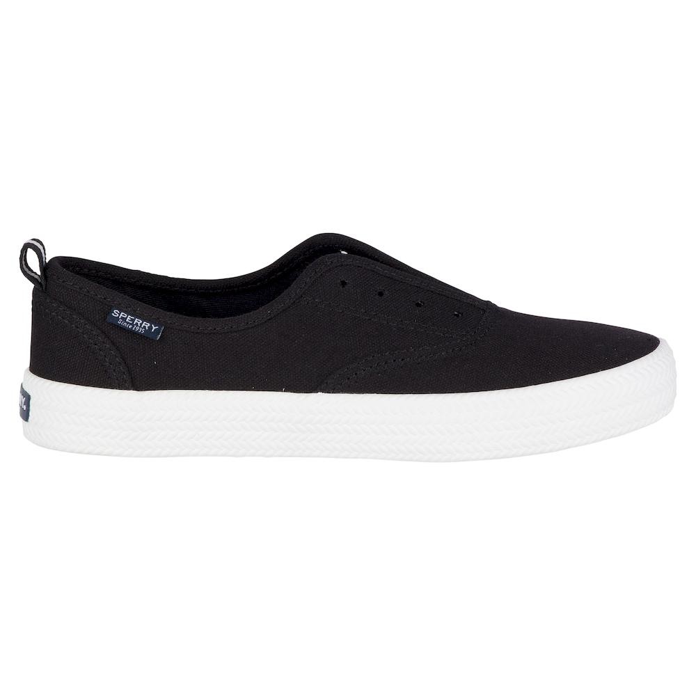black sperry slip ons