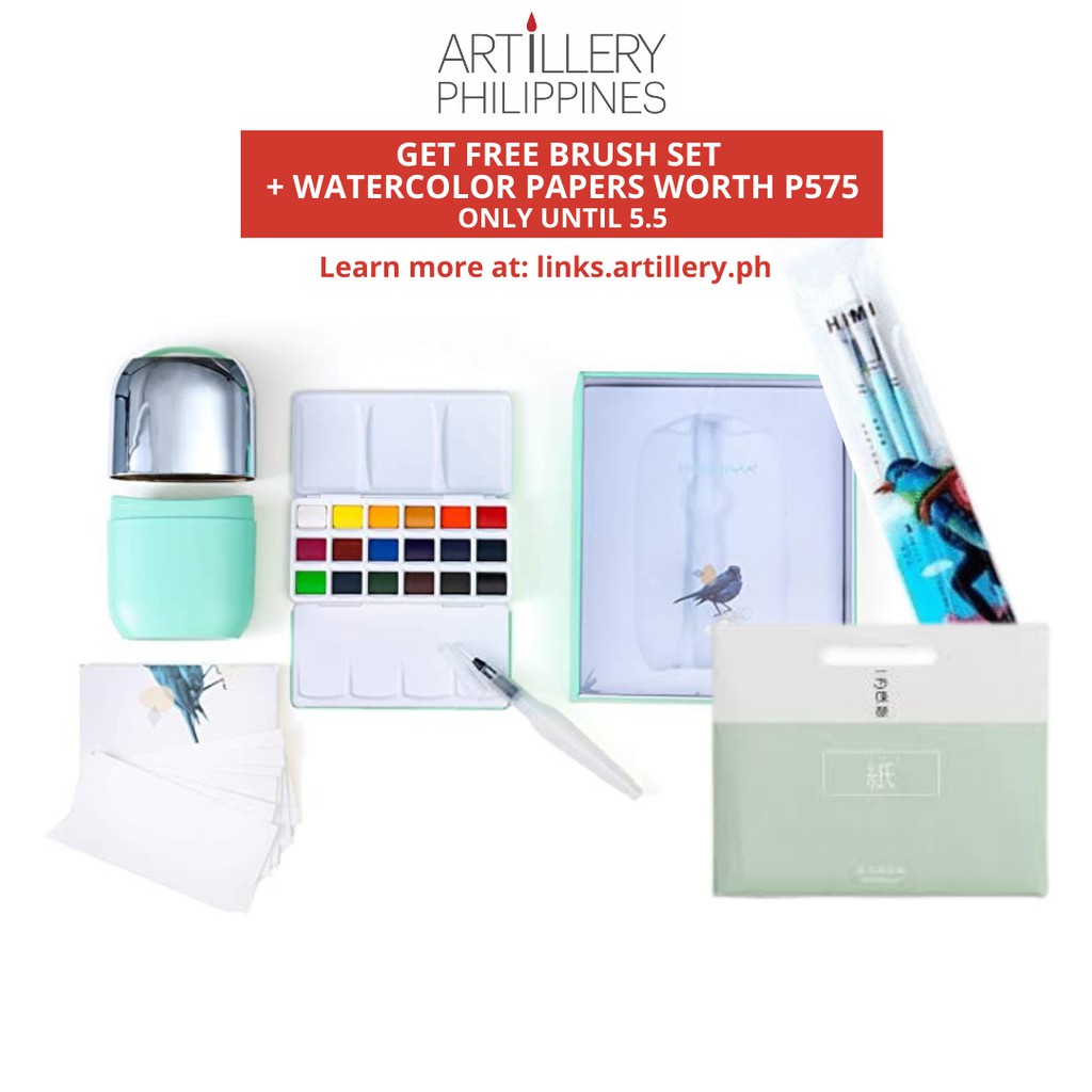 Miya Himi Solid Watercolor Paint Travelling Kit Set of 18 Color (Yellow