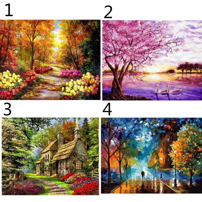 Diy Painting By Numbers Kit Landscape Acrylic Paint Shopee Philippines