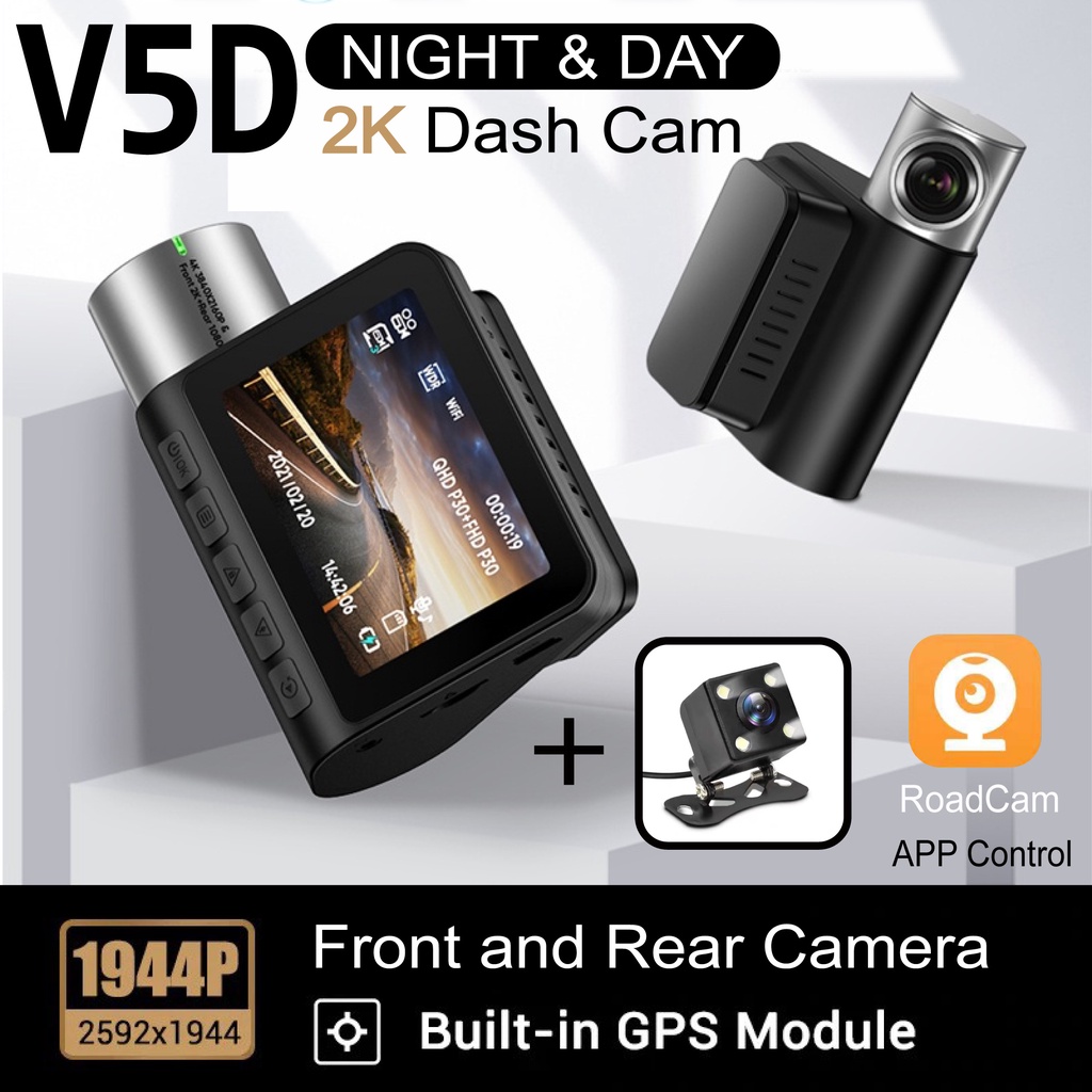 VINOVO V5/V5D Smart Dash Cam Car DVR Builtin GPS 1944P Speed