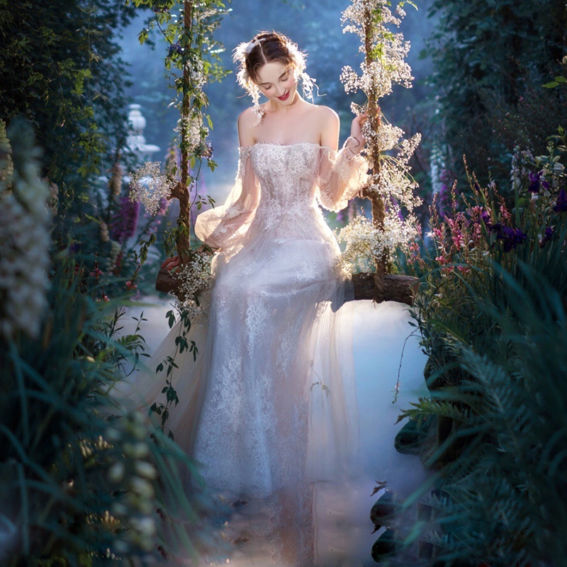 fairy light wedding dress