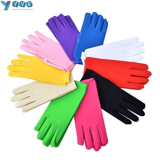 YVETTE Solid Color Driving Gloves Breathable Household Gloves Work Gloves Women Sunscreen Non-Slip Milk Silk Serving Waiters Mittens/Multicolor