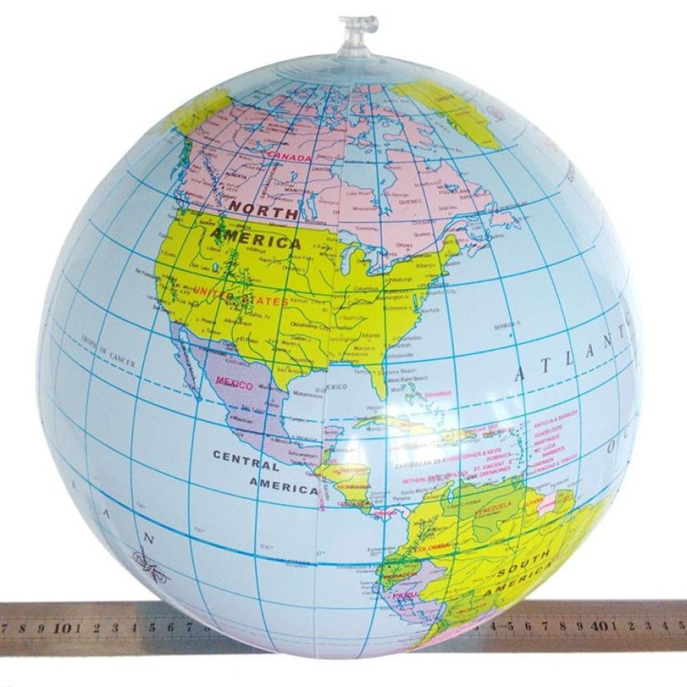 Inflatable Blow Up World Globe 16" Earth Atlas Ball Map Geography Toy H jbCA_zo 