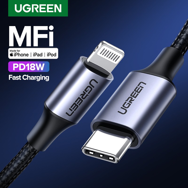 UGREEN Mfi USB C To Lightning 18W PD Fast Charging Cord For IPhone 11 ...