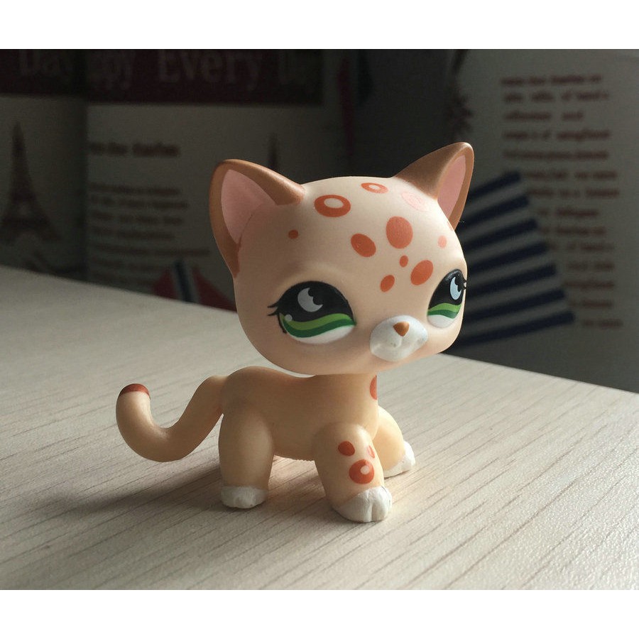 LPS Littlest Pet Shop 852 Girl toys Kitty Tan Brown Spotted Short Hair Cat 