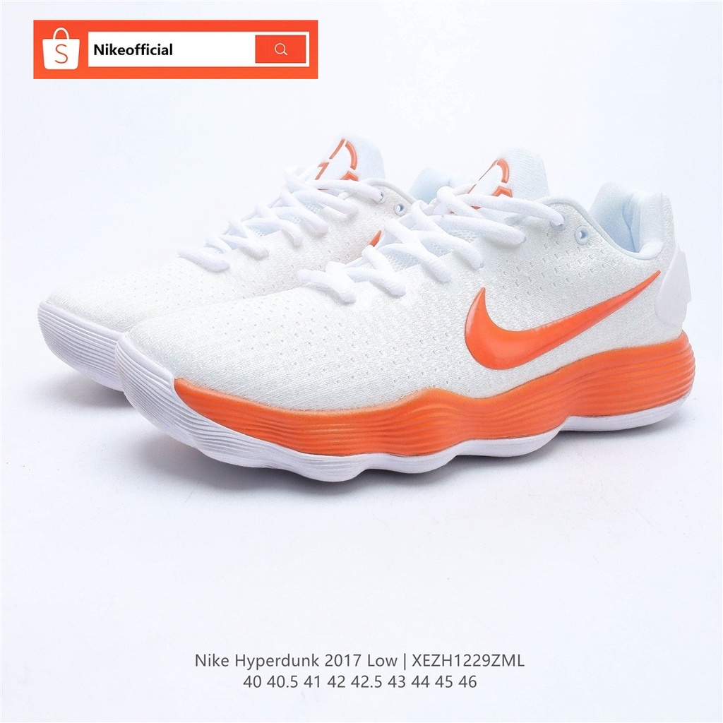 100% Original Nike Hyperdunk 2017 White Orange Shoes For Men Shopee Philippines