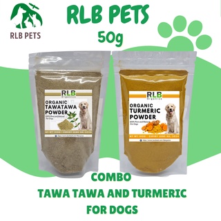 50 grams Turmeric Powder for Dogs and 50 grams Tawa Tawa Powder for Dogs Overall Health Food Toppers