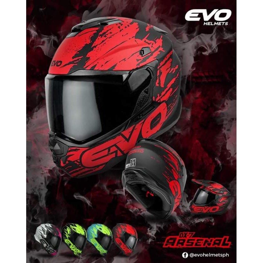 Evo Dx 7 Arsenal Dual Sport Full Face Helmet Shopee Philippines