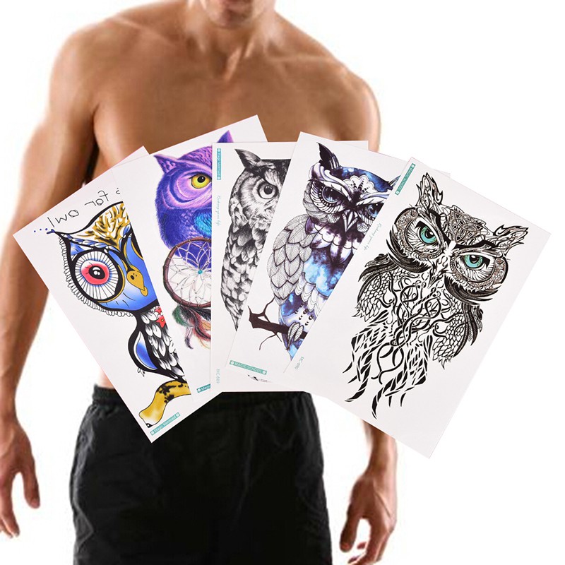 Owl Temporary Tattoo Women Body Art Animal Waterproof Tattoo