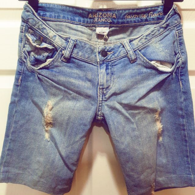 flare jean shorts