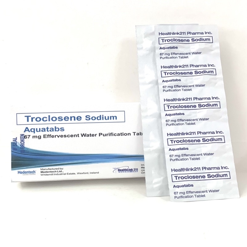 (Chlorine Tablets) Aquatab Troclosene Sodium 67mg Water Purification